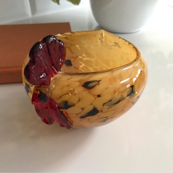 Art Glass Chicken Vase yellow vintage Murano  Style - Picture 5 of 5